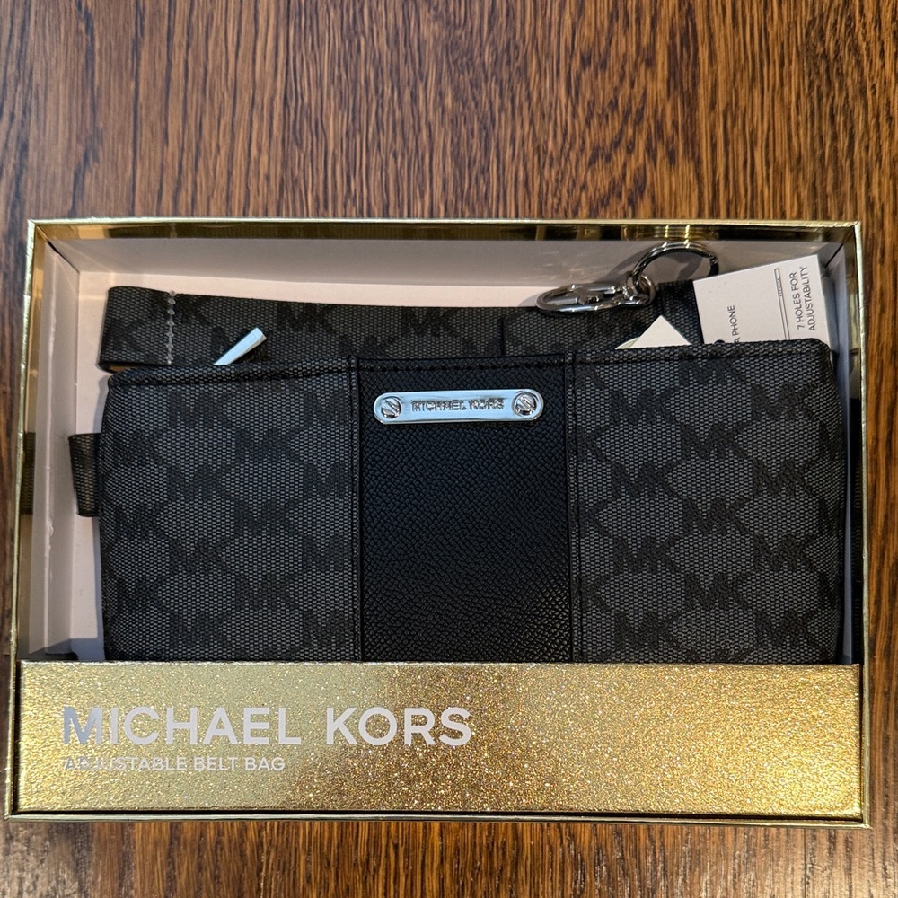 Michael Kors Monogram Black Belt Bag